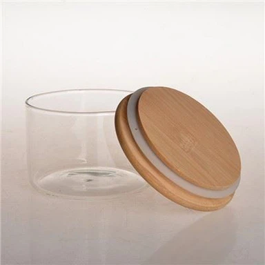 Set Wadah Penyimpanan Kaca Tabung Makanan Kaca Bening