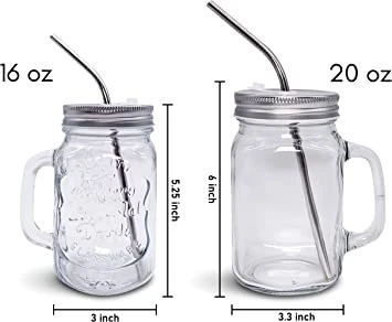 20oz Mason Jar Mug With Handle