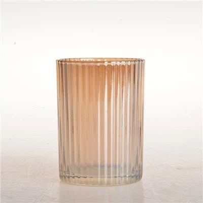 Tempat Lilin Kaca Berwarna Garis Vertikal