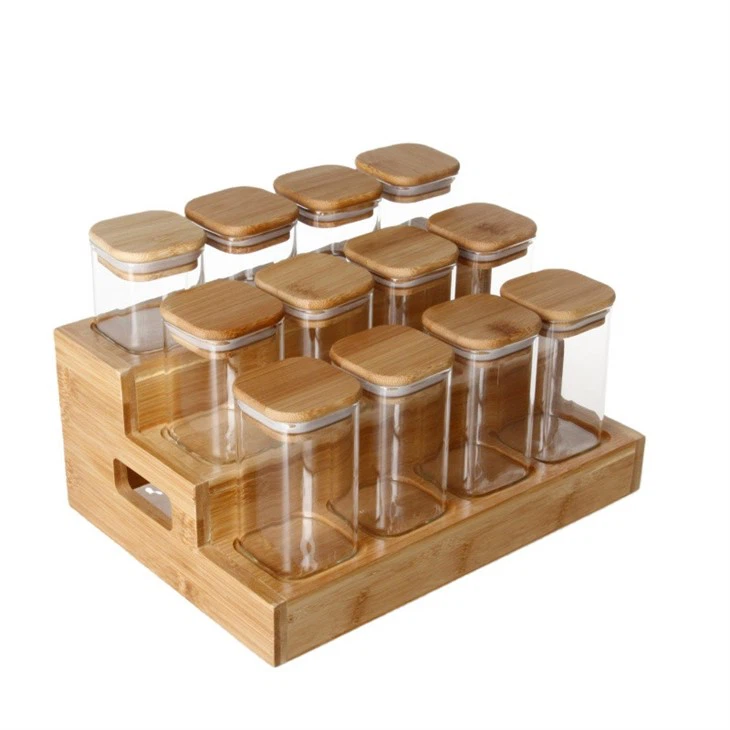 12-Piece Square Glass Canister Set high quality
