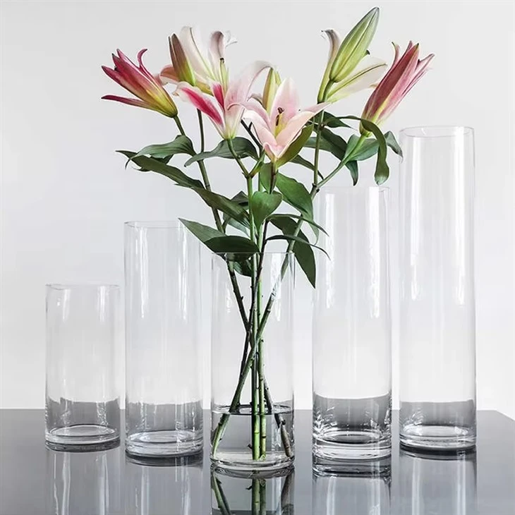 Set Glass Cylinder Vases